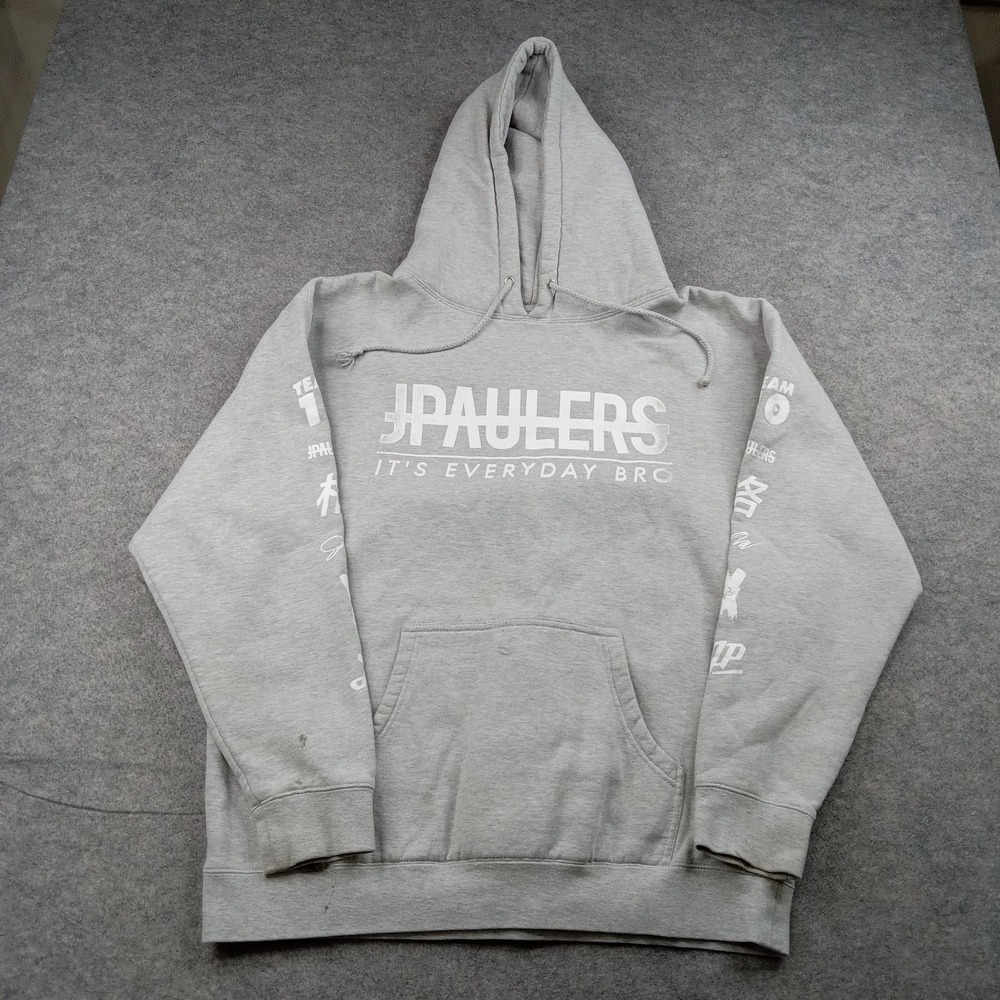 Jake Paul Hoodie Mens Large Gray JPaulers It's Everyday Bro Team 10 Pullover